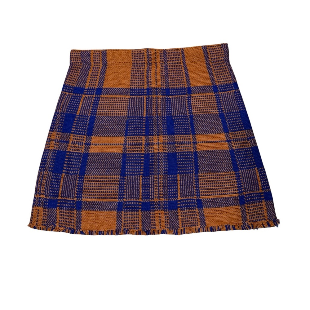 Plaid Orange and Blue Women's Skirt